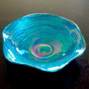 Red Pomegranate Turkish hand painted glass bowl